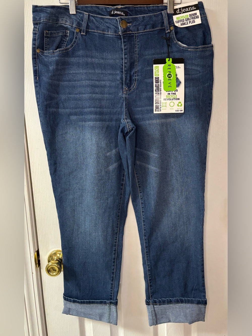 d. jeans Dark Blue Cropped Stretch Denim Ankle Jeans